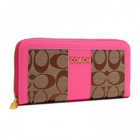 Coach Legacy Accordion Zip Large Pink Wallets ETM Coach Legacy Accordion Zip Large Pink Wallets ETM